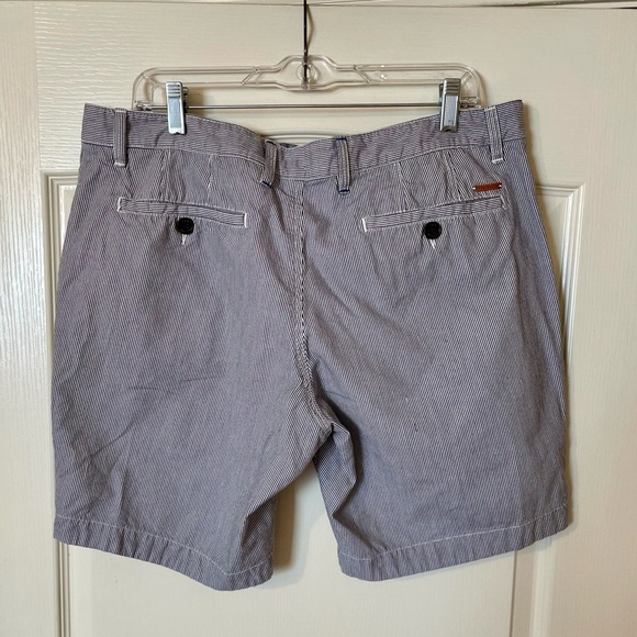 Ted Baker London Chino Shorts Men’s Size 40 Cotton Blue White Stripe Pocket  8” - Picture 2 of 10